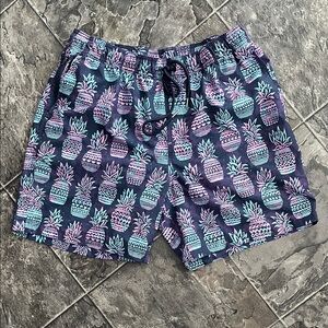 GOODFELLOW & CO Pineapple Print Men’s Swim Trunks Maximalism Holiday Sunshine